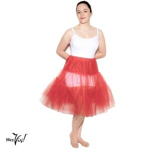 Adult Red Net Crinoline Full 50s Style Retro Petticoat W26-36" Sz M/L - Hey Viv